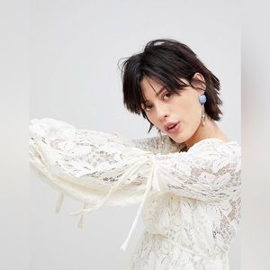 Free People Ruby Lace Dress in Cream